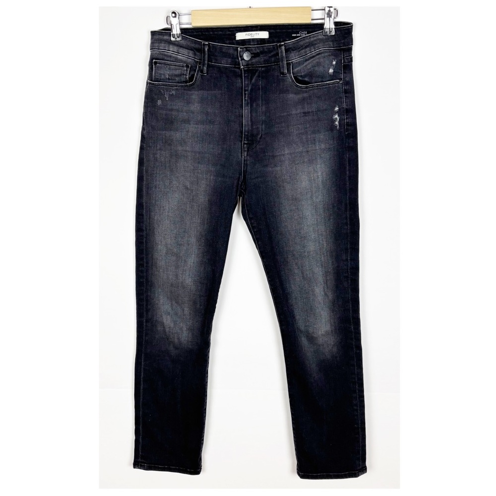 Fidelity Denim Cher High Rise Slim Straight Jeans Women’s Size 29 Black Gray